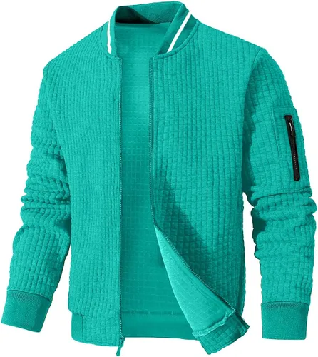 Vista 21 de Chaqueta ligera para hombre, chaqueta bomber casual, chaqueta universitaria