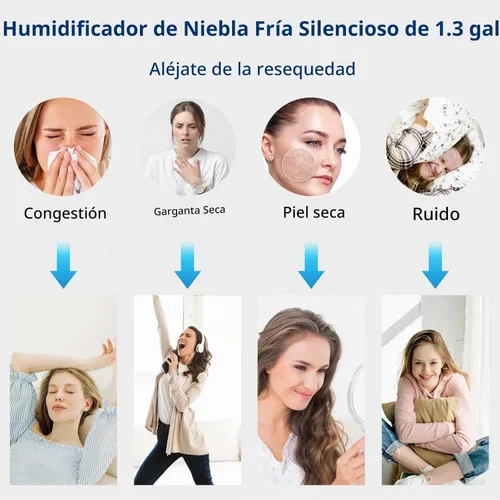 Vista 9 de FLYMOON Humidificadores de niebla fría de 5L de llenado superior con 28dB Tuya App & Touch Control, Auto-Off, 12H Timer, 50 Hour Runtime