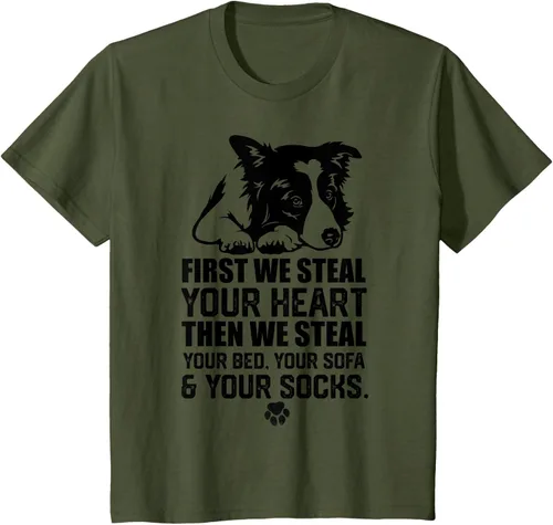Vista 13 de Border Collie Steal Your Heart Steal Your Bed - Camiseta de sofá, Gris