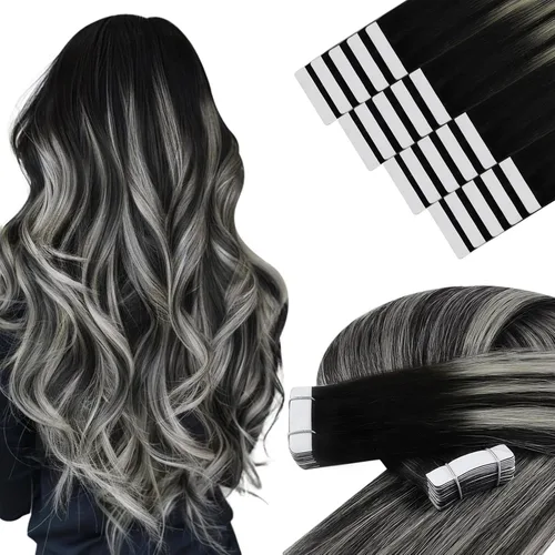Vista 88 de YoungSee Extensiones de Cabello Humano con Cinta Balayage Extensiones de Cabello con Cinta Marrón Oscuro Extensiones de Cabello con Cinta Ombre