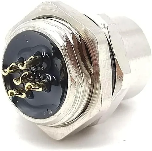 Vista 6 de Elecbee Tipo recto femenino de la soldadura de la prenda impermeable de los receptáculos del panel del soporte del soporte de la A-Coding del cable