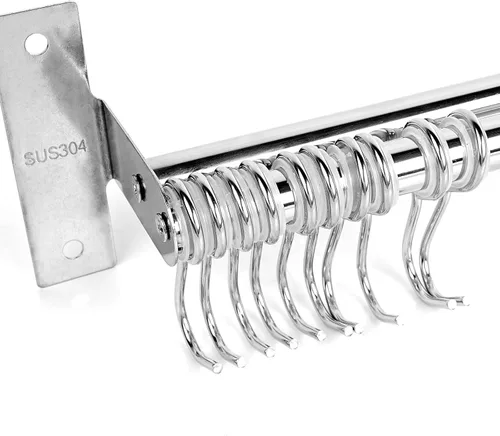 Vista 5 de ASkinds Estante colgante para utensilios de acero inoxidable para colgar en la pared, soporte para tapa de olla, organizador de almacenamiento