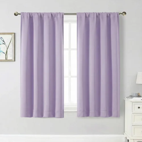 Vista 200 de Cortinas opacas para dormitorio, sala de estar, juego de 2 paneles de 54 pulgadas de largo, cortinas de oscurecimiento de habitación con aislamiento