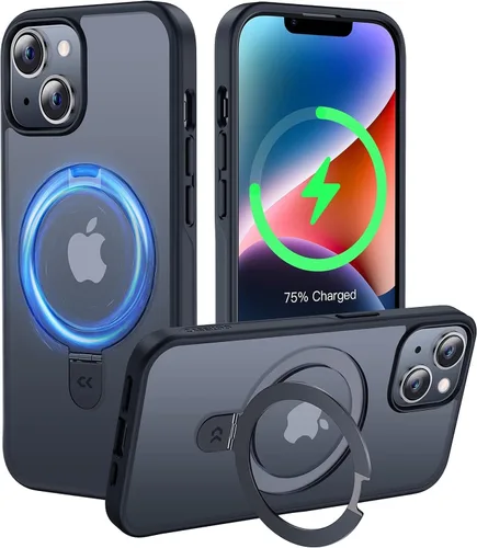 Vista 66 de CASEKOO - Funda diseñada para iPhone 14 Pro con soporte magnético invisible [protección contra caídas de grado militar] [compatible con MagSafe]