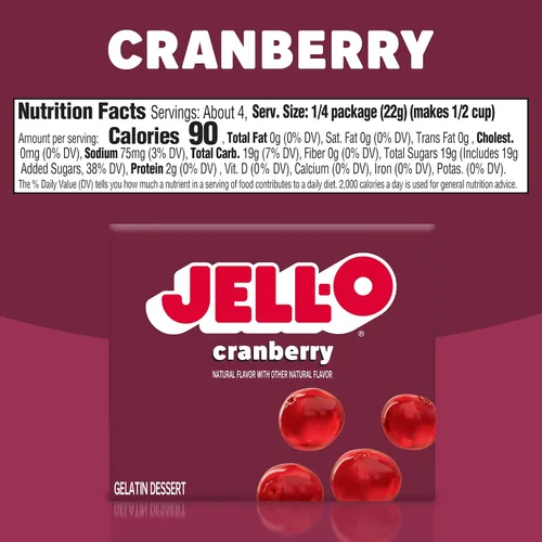 Vista 6 de Jell-O gelatina de Arándano, 3oz Cajas de postre (paquete de 12)