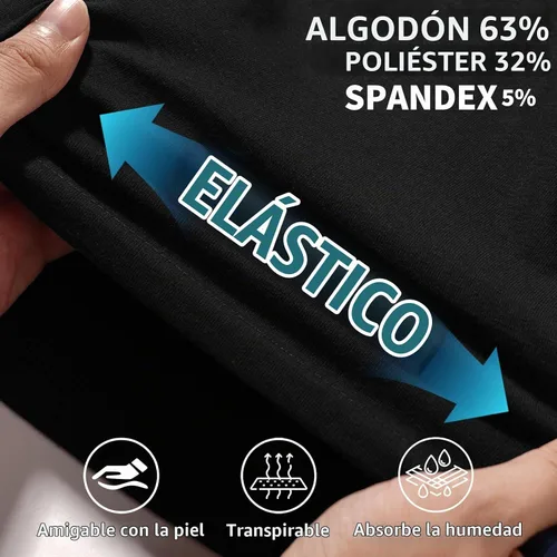 Vista 6 de AIMPACT Pantalones cortos de pijama para hombre con entrepierna de 4 Negro