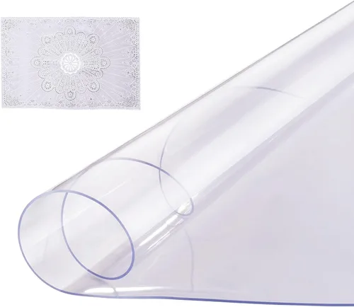 Vista 16 de VEVOR - Protector de escritorio transparente, 42 x 78 pulgadas, de 1.5 mm de grosor, rectangular, de plástico impermeable, antiarañazos y fácil