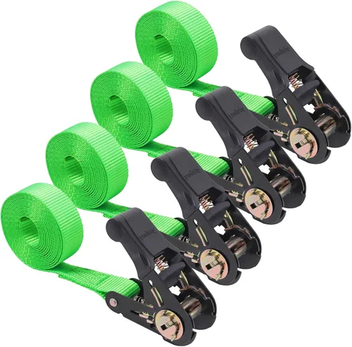Vista 8 de Correas de amarre de trinquete sin fin, amarre de carga resistente, correa negra de nailon resistente de 4 pies, correas de seguridad de trinquete