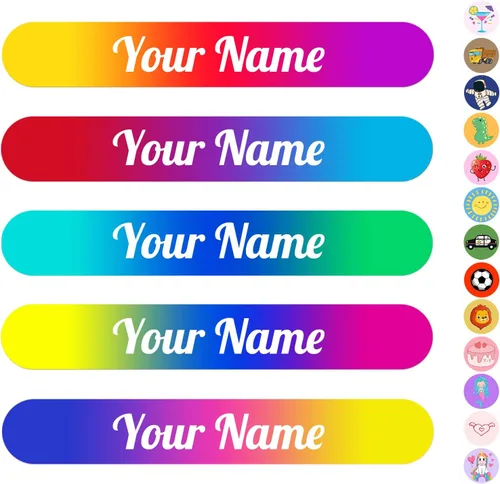 Vista 7 de 100 calcomanías de nombre personalizadas para niños, etiquetas de nombre personalizadas para suministros escolares, guardería, etiquetas