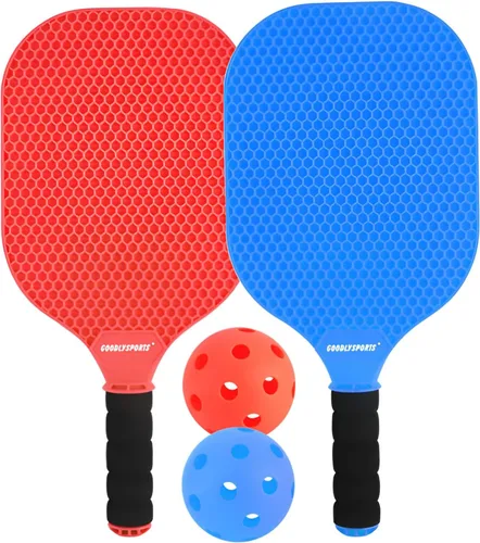 Vista 3 de GOODLYSPORTS Juego de 2 palas de pickleball para niños, raqueta ligera de pickleball, juegos al aire libre para niños de 4 a 8 años, regalos
