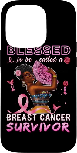 Vista 17 de iPhone 13 Pro Max Camisas afroamericanas contra el cáncer de mama para mujeres Blessed Survivor Case