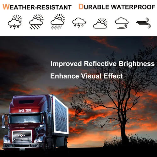 Vista 8 de Cinta reflectante DOT-C2, cinta reflectante blanca plateada de 2 pulgadas x 30 pies, impermeable, cinta de seguridad de visibilidad, cinta Blanco