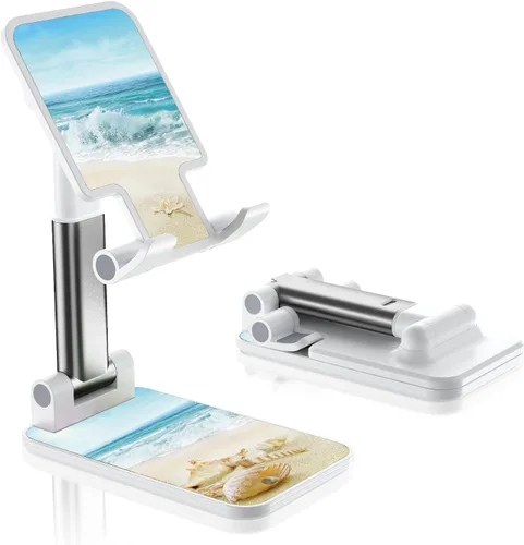 Vista 12 de Soporte de teléfono plegable para escritorio - Soporte de teléfono celular de ángulo ajustable - Adecuado para iPhone, Samsung - Flor negra