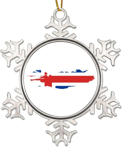 Vista 8 de Bandera de Gambia, adornos de Navidad para niños, bandera nacional de Gambia, silueta de árbol de Navidad, adornos de copo de nieve de metal