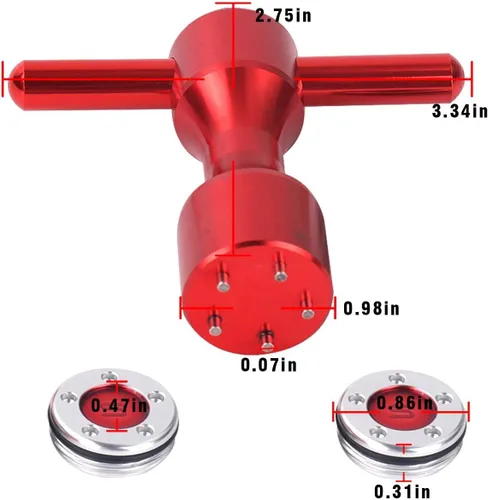Vista 2 de HISTAR 2 pesas rojas personalizadas de golf + llave roja para putters Titleist Scotty Cameron