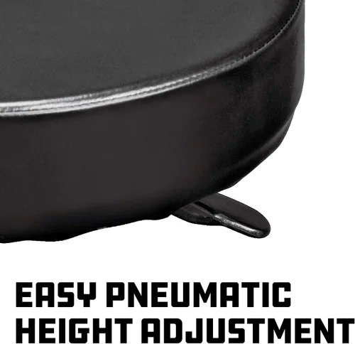 Vista 6 de Powerbuilt - Asiento rodante, taburete de garaje con altura ajustable y bandeja para herramientas, suave y acolchado para reparación de automóviles