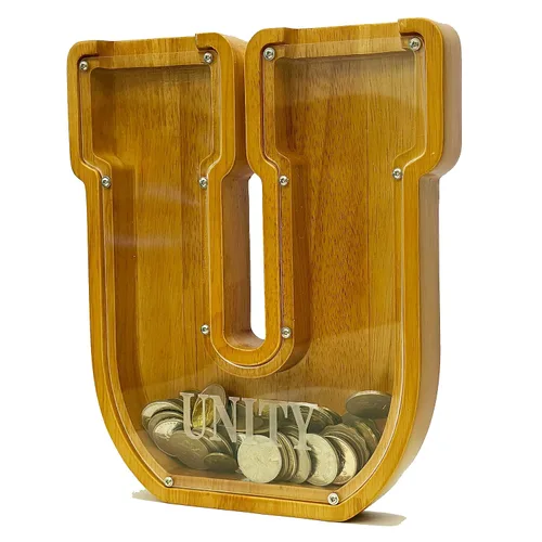Vista 55 de Alcancía personalizada grande de madera con letras, alcancía de monedas, alcancía personalizada con nombre, puede usarse como regalo de Navidad