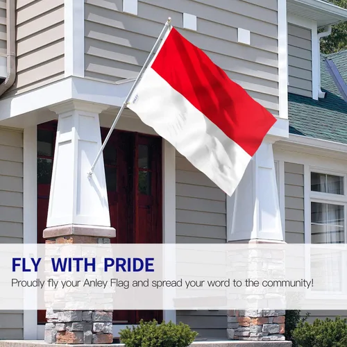 Vista 2 de ANLEY Fly Breeze - Bandera de Indonesia de 3 x 5 pies, color vivo y a prueba de decoloración, cabecera de lona y doble costura, banderas indonesias