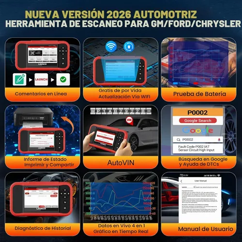 Vista 8 de LAUNCH Escáner de X431 Creader Elite 2.0 FGC OBD2, herramienta