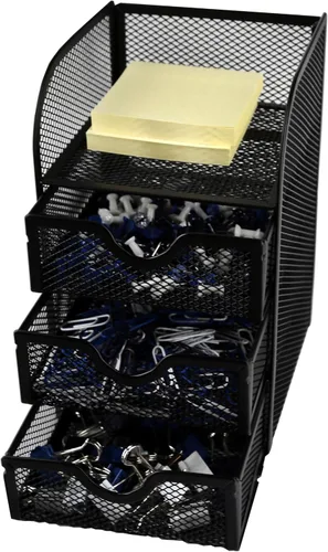 Vista 4 de Huron Mini organizador de suministros de escritorio de 3 cajones (1/4/24/96) (1 ud)