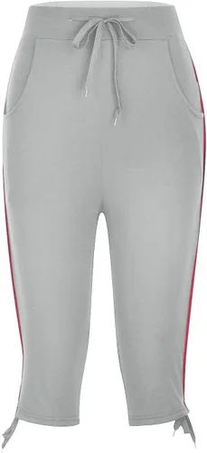Vista 184 de Pantalones capri para mujer, estilo casual, de verano, elásticos, de cintura alta, pantalones de yoga, ajuste atlético, pantalones deportivos