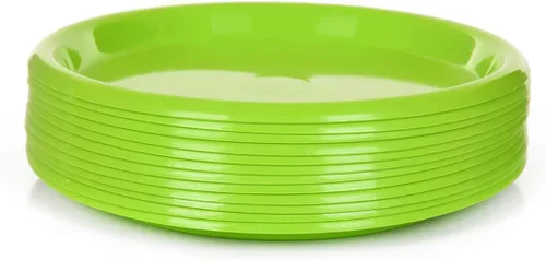 Vista 7 de Mintra Home Platos de plástico reutilizables (negro, pequeño paquete de 12 (6.5 pulgadas)
