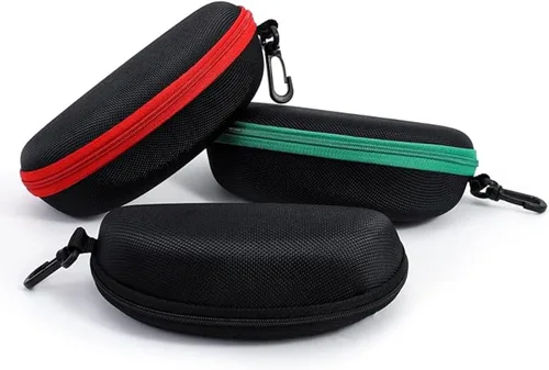 Vista 2 de ZONLY Paquete de 6 fundas para gafas de sol portátiles con cremallera de viaje con gancho
