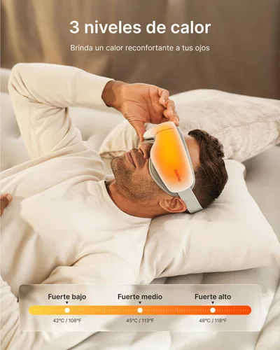 Vista 6 de RENPHO Masajeador de ojos ultrasilencioso con calor, máscara de ojos ligera elegible para la FSA Masajeador facial HSA Relajar Reducir la tensión