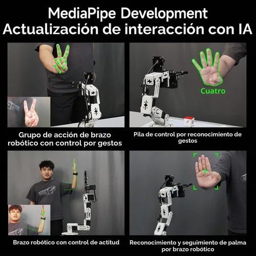 Vista 3 de Yahboom Brazo robótico ROS2 6DOF Inteligencia incorporada, reconocimiento espacial 3D, control de PC de máquina virtual, módulo de voz de modelo Kit