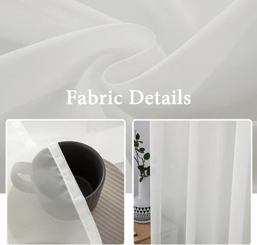 Vista 26 de MIULEE Cortinas Transparentes Laterales para Puerta Francesa con Filtrado de Luz, Tratamiento de Ventana, 2 Paneles de 25 x 40 Pulgadas con Beige