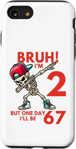 Vista 18 de Bruh I'm 2 But One-Day I'll Be 67 Retro 2nd Birthday Kids Case for iPhone XR