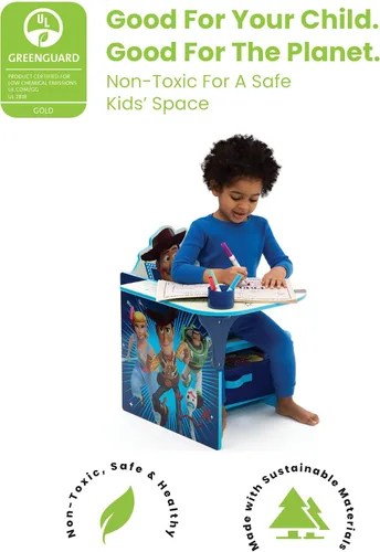 Vista 4 de Delta Children - Silla de escritorio con cubo de almacenamiento, Disney/Pixar Toy Story 4 y caja de juguetes de lujo, PAW Patrol