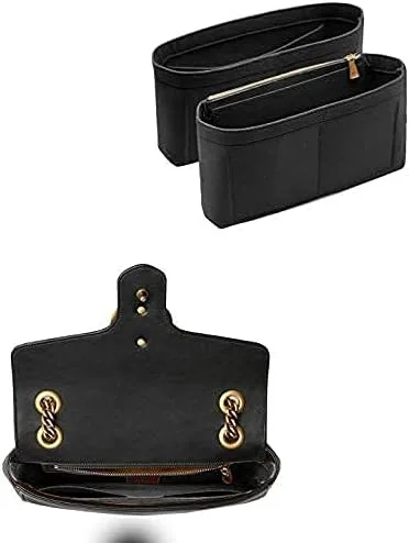 Vista 2 de Inserto de bolso pequeño para bolsa de hombro GG Marmont Matelasse paquete de 2 organizador de fieltro con cremallera compra 1 y obtén 1 bolsa