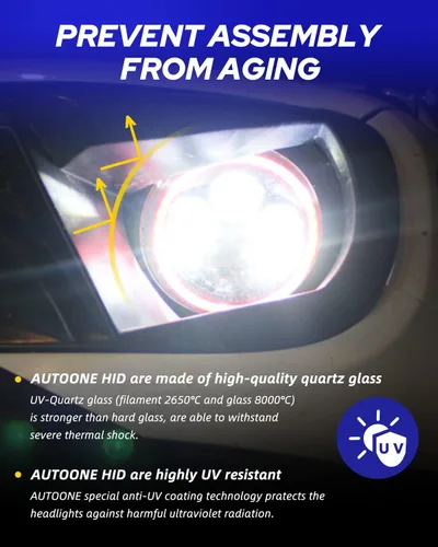 Vista 7 de AUTOONE 2024 Bombilla de faro delantero D1S D1R HID mejorada, 300% más luminosidad, 6000K blanco frío 66144 66140 85140 85415 Bombillas Xenon HID