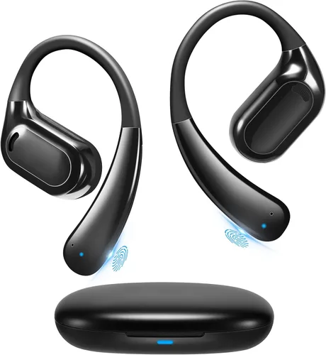 Vista 8 de Auriculares de oído abierto VG332, auriculares de conducción de aire Bluetooth 5.3, 16 horas de tiempo de reproducción, controladores dinámicos Negro
