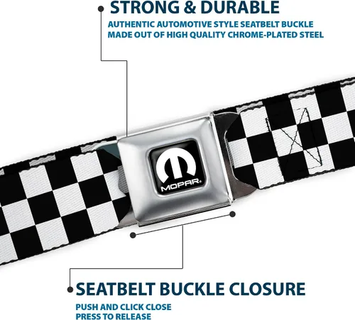 Vista 6 de Buckle-Down Cinturón de seguridad para hombre a cuadros Mpf-w20304
