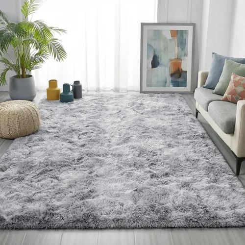 Vista 62 de Alfombras grises pequeñas para dormitorio, 2 x 4 pies, alfombras de pasillo lavables de felpa para pasillo 2- Gris