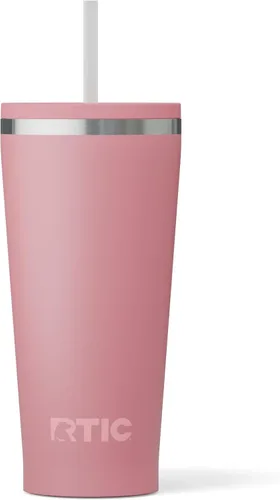 Vista 9 de RTIC Vaso Térmico Diario de 20 onzas de Acero Inoxidable Portátil con Aislamiento, Taza de Café de Viaje con Pajita, Forro de Cerámica, Tapa