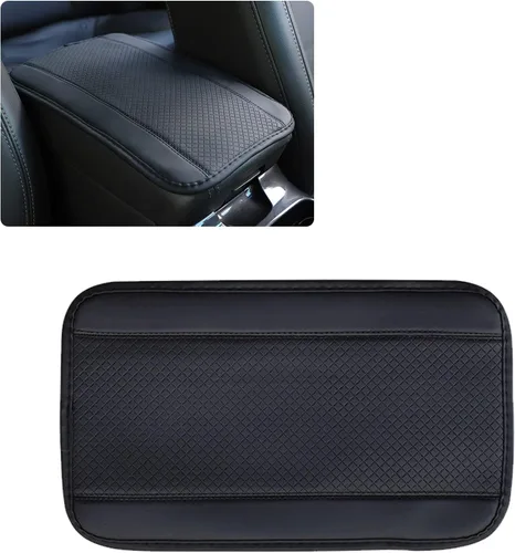 Vista 10 de 1 almohadilla para consola central de automóvil, funda de cuero de fibra en relieve impermeable para reposabrazos, protector universal de cuero