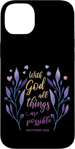 Vista 15 de with God All Things are Possible Matthew 19:26 Christian Case for iPhone 16