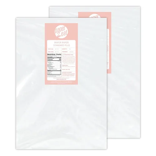 Vista 24 de Hojas de Papel Oblea Comestible Imprimible de paper2eat (0.40 mm - 25 hojas/Vainilla)