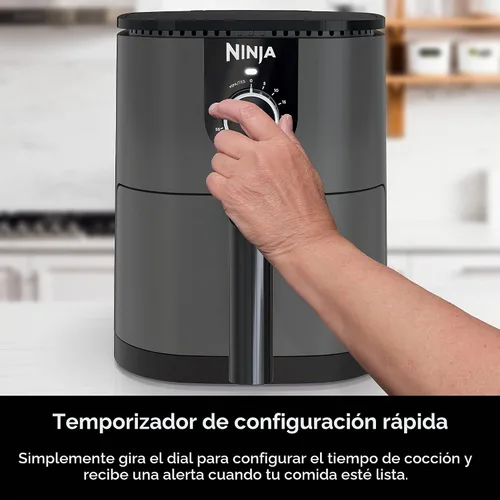 Vista 3 de Ninja AF080 Mini freidora de aire, capacidad de 2 cuartos de galón, compacta, antiadherente, con temporizador de ajuste rápido, gris