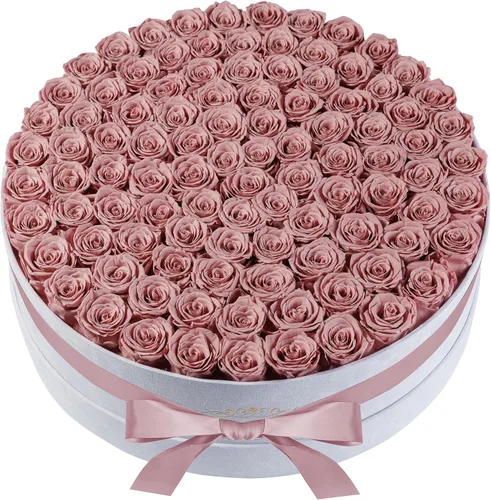 Vista 12 de Perfectione Roses 27 Rosas en una Caja, Rosa del Día de la Madre, Flores Preservadas para Ella, Flores para Entrega, Regalos de Cumpleaños
