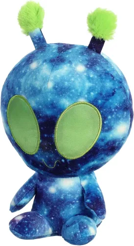 Vista 5 de Aurora® Interstellar Galactic Cuties™ Peluche de Alien Nebula que se Ilumina - Compañeros Cósmicos - Diversión Iluminada - Azul 8 Pulgadas