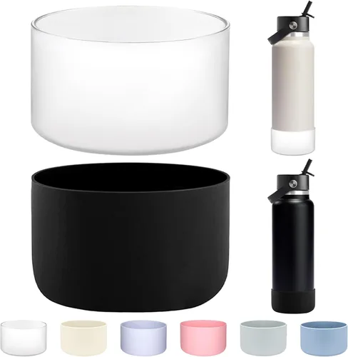 Vista 13 de HEYSKAY 2 piezas de botella protectora de silicona para botella de agua Hydro Flask, accesorios y compatible con Yeti, Iron Flask más marcas