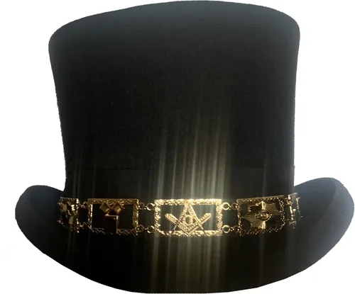 Vista 3 de GENUINE TEXAS BRAND Sombrero de oro masónico con joyas, Oro