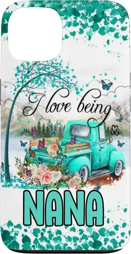 Vista 7 de I Love Being Nana Flower Butterflies Truck PC Case for iPhone 17