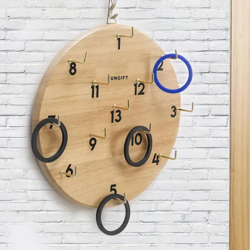 Vista 4 de Juego de lanzamiento de gancho y anillo SUNGIFT para adultos y niños - Juegos de lanzamiento de anillos de Hooky en el patio - Juego de pared