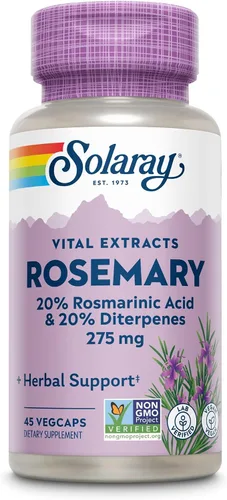 Vista 3 de SOLARAY Extracto de hoja de romero de potencia garantizada, tapa vegetal (Btl-plástico) 275mg 45ct