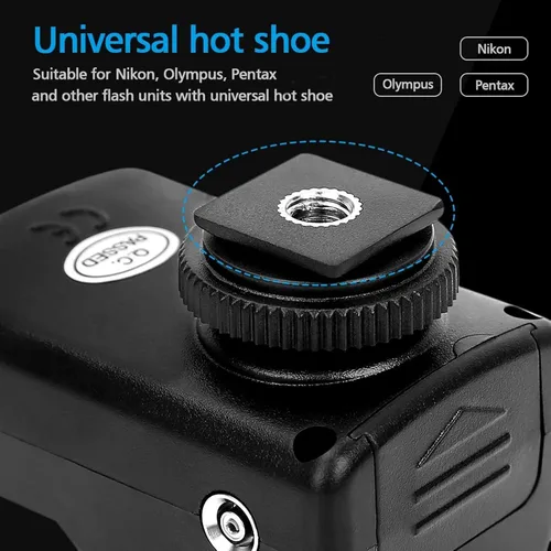 Vista 3 de Juego de disparadores de flash, 433 MHZ 16 canales Speedlite Studio Shutter Release Transceptor Kit con 1 transmisor 3 receptores 1 cable